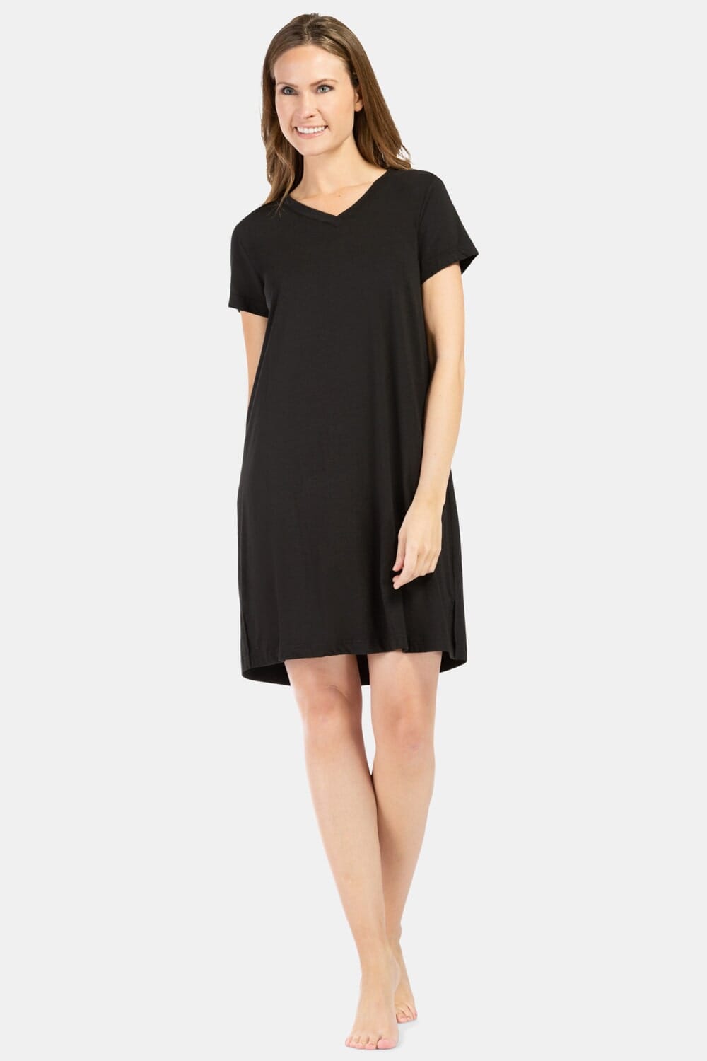 Women's EcoFabric™ Sleep Shirt / Nightgown Womens>Sleepwear>Nightgown Fishers Finery Black X-Small 