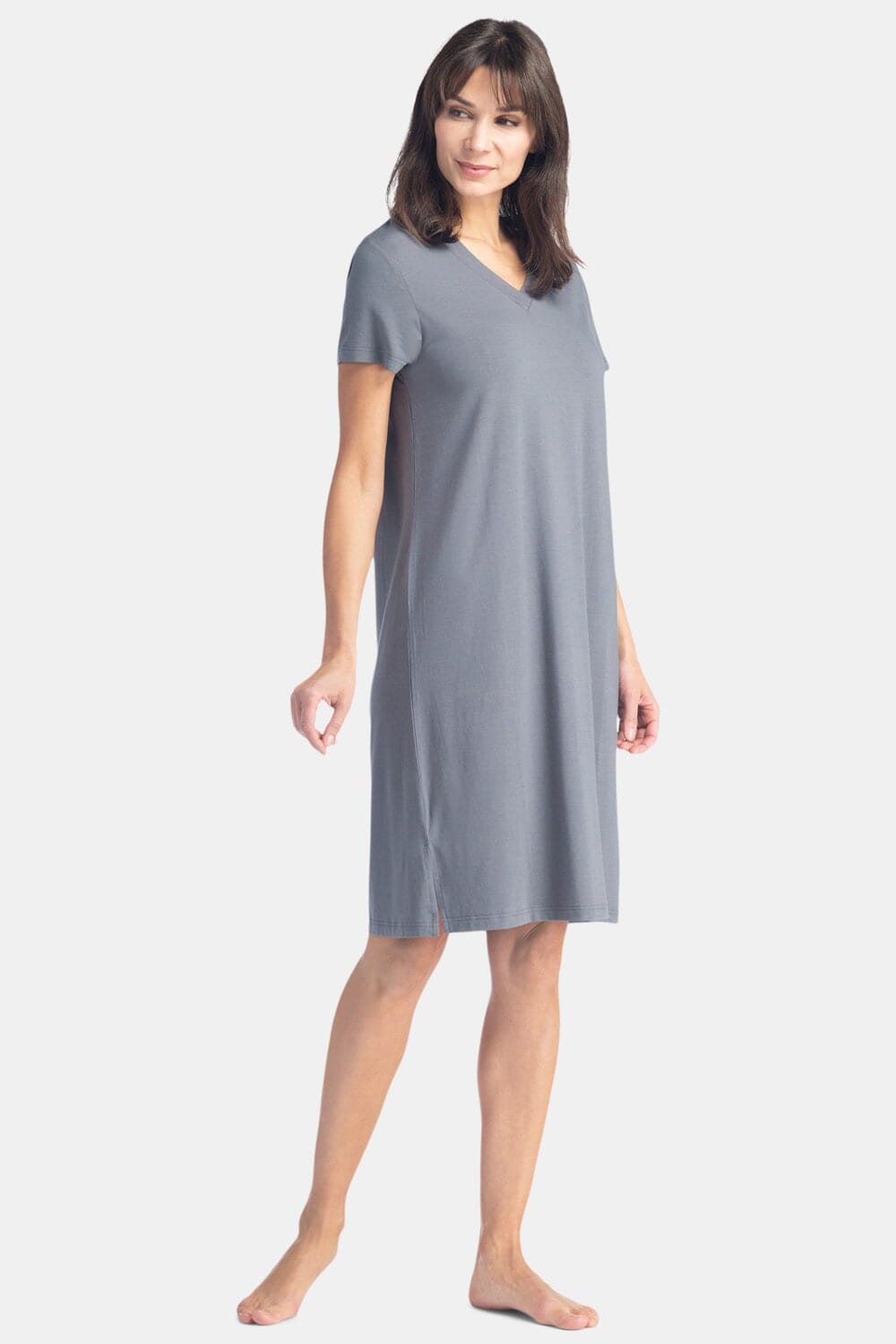 Women's EcoFabric™ Sleep Shirt / Nightgown Womens>Sleepwear>Nightgown Fishers Finery Gray X-Small 