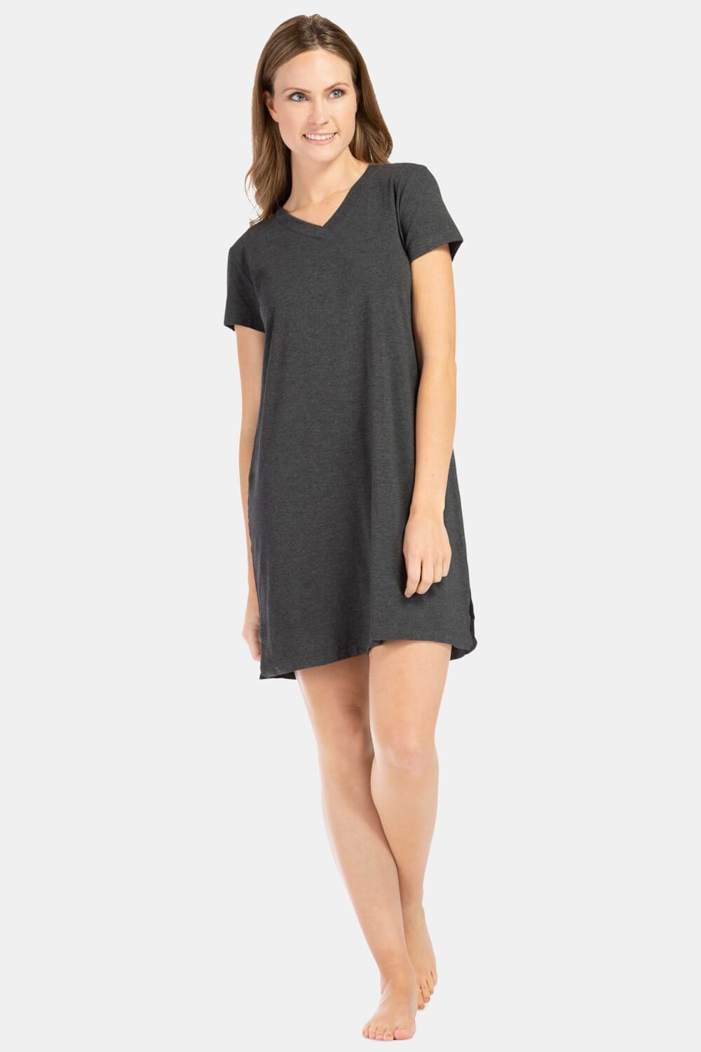 Women's EcoFabric™ Sleep Shirt / Nightgown Womens>Sleepwear>Nightgown Fishers Finery Heather Gray X-Small 