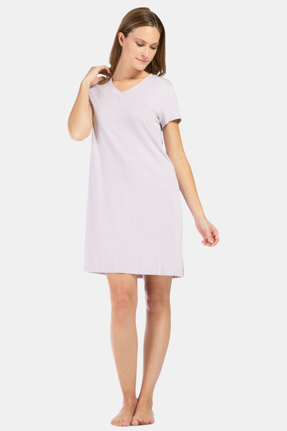 Women's EcoFabric™ Sleep Shirt / Nightgown Womens>Sleepwear>Nightgown Fishers Finery Lavender Fog X-Small 