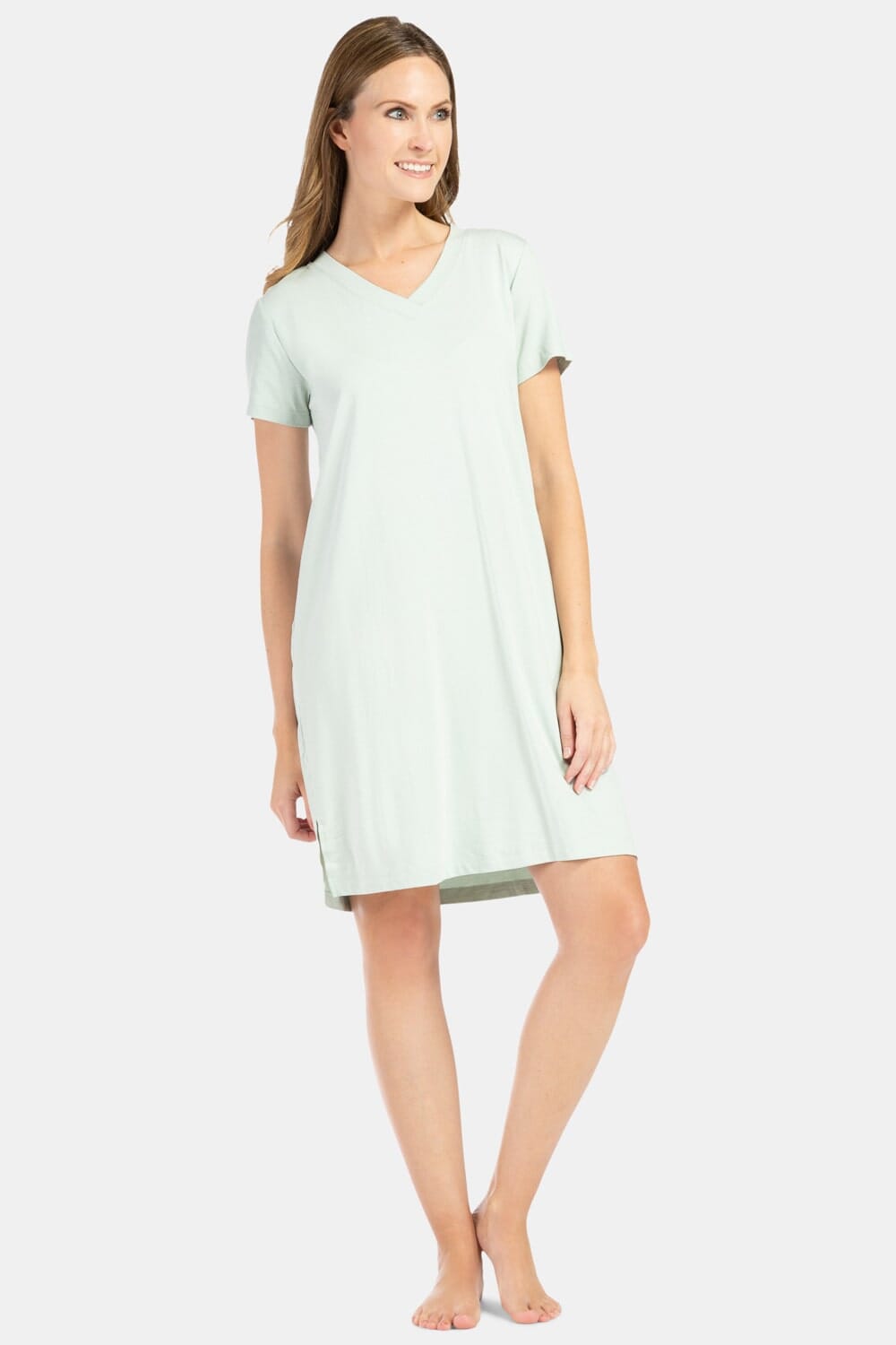 Women's EcoFabric™ Sleep Shirt / Nightgown Womens>Sleepwear>Nightgown Fishers Finery Sea Glass X-Small 