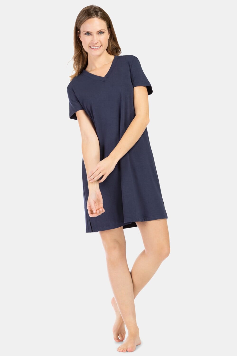 Women's EcoFabric™ Sleep Shirt / Nightgown Womens>Sleepwear>Nightgown Fishers Finery Navy X-Small 