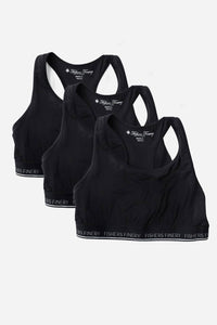 Women's Everyday Lightweight Racerback Bralette Womens>Casual>Bra Fishers Finery Black X-Small 3 Pack