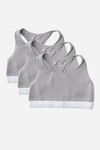 Women's Everyday Lightweight Racerback Bralette Womens>Casual>Bra Fishers Finery Sky Gray X-Small 3 Pack