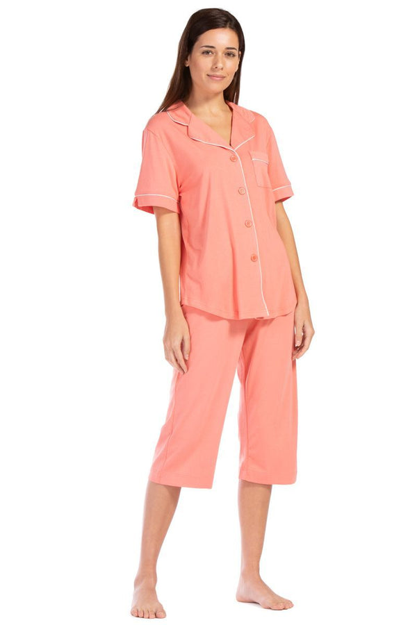 Women's EcoFabric™ Capri Pajama Set with Gift Box Womens>Sleep and Lounge>Pajamas Fishers Finery Coral X-Small 