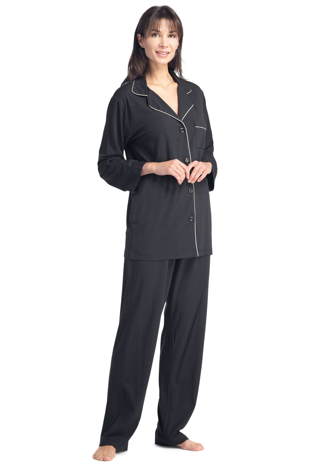 Fishers Finery Women's 100% Mulberry Silk Long Pajama Set with Gift Box