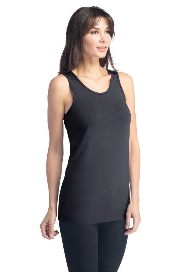 Women's Essential EcoFabric™ Tank Top Womens>Casual>Top Fishers Finery Black Large 