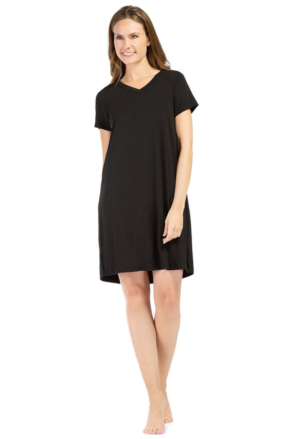 Women's EcoFabric™ Sleep Shirt / Nightgown Womens>Sleepwear>Nightgown Fishers Finery Black Large 