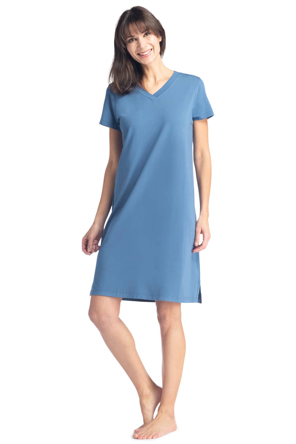 Women's EcoFabric™ Sleep Shirt / Nightgown Womens>Sleepwear>Nightgown Fishers Finery Moonlight Blue Large 