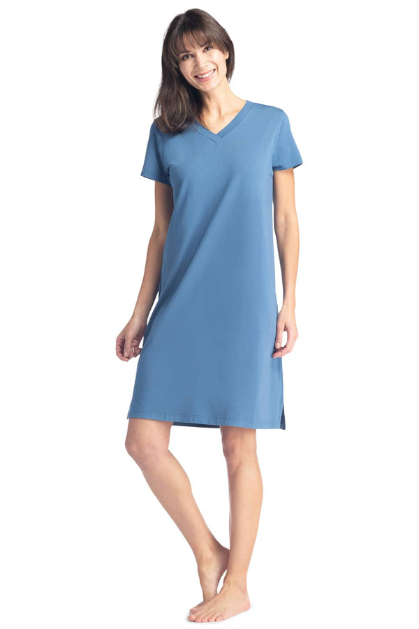 Women's EcoFabric™ Sleep Shirt / Nightgown Womens>Sleepwear>Nightgown Fishers Finery Moonlight Blue Large 