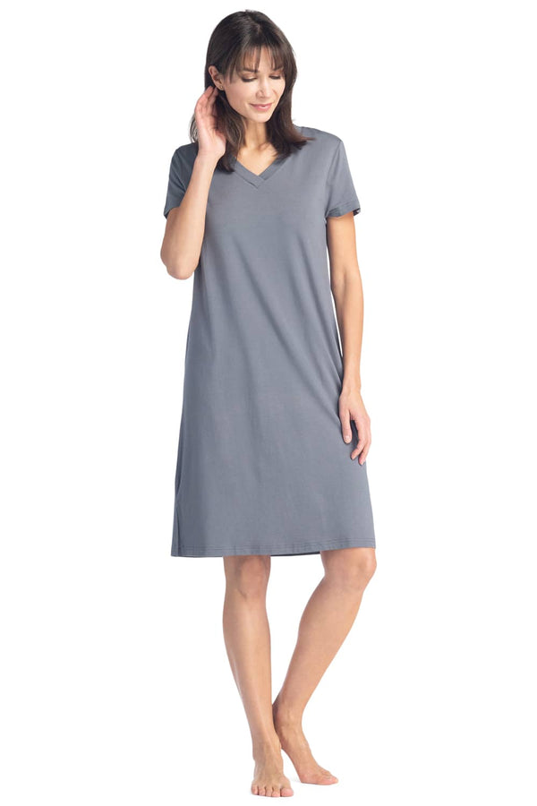 Women's EcoFabric™ Sleep Shirt / Nightgown Womens>Sleepwear>Nightgown Fishers Finery Gray Large 