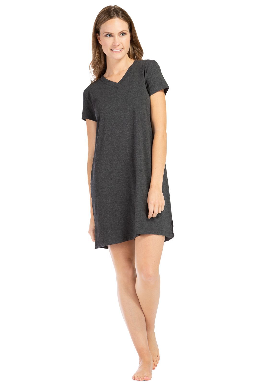 Women's EcoFabric™ Sleep Shirt / Nightgown Womens>Sleepwear>Nightgown Fishers Finery Heather Gray Large 
