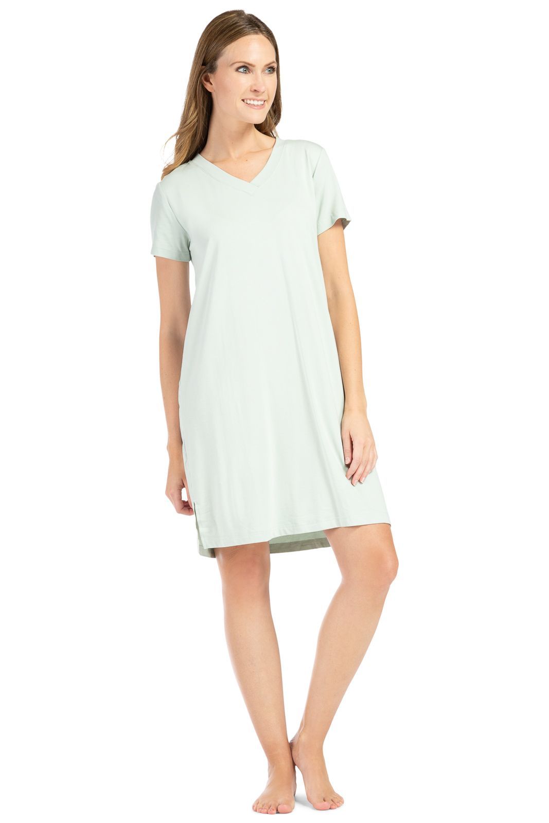 Women's EcoFabric™ Sleep Shirt / Nightgown Womens>Sleepwear>Nightgown Fishers Finery Sea Glass Large 