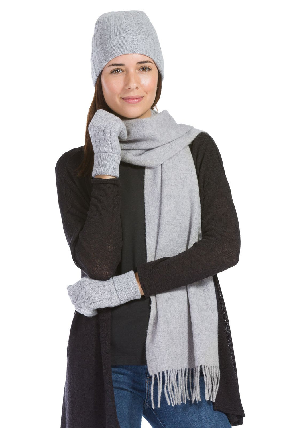 Women's Premium Cashmere Hat, Gloves & Scarf Gift Set | Fishers Finery