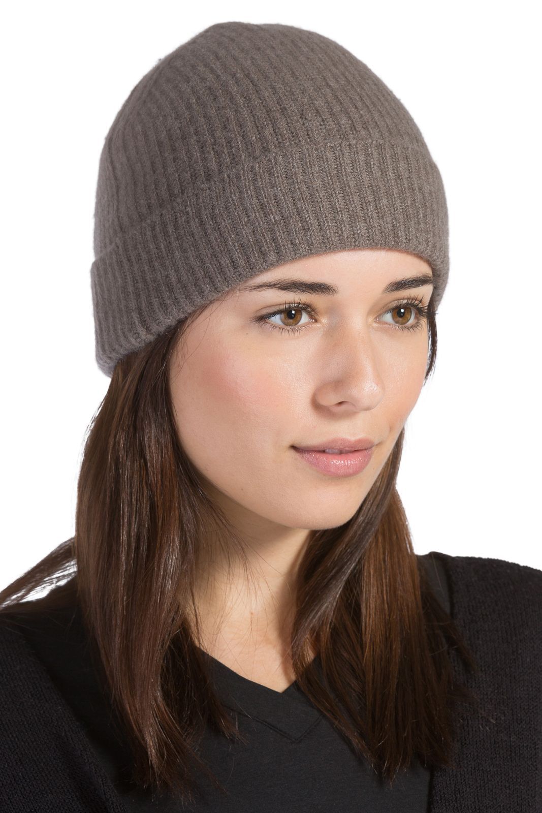 Women's 100% Pure Cashmere Ribbed Hat with Cuff Womens>Accessories>Hat Fishers Finery 