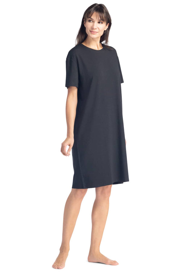 Women's EcoFabric™ Sleep Tee - Relaxed Fit Womens>Sleepwear>Nightgown Fishers Finery Black Plus 