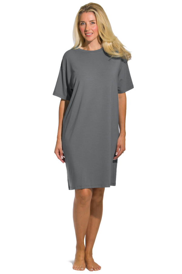 Women's EcoFabric™ Sleep Tee - Relaxed Fit Womens>Sleepwear>Nightgown Fishers Finery Gray Plus 