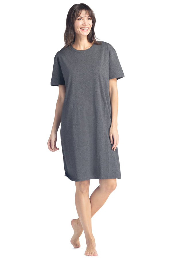 Women's EcoFabric™ Sleep Tee - Relaxed Fit Womens>Sleepwear>Nightgown Fishers Finery Heather Gray Plus 