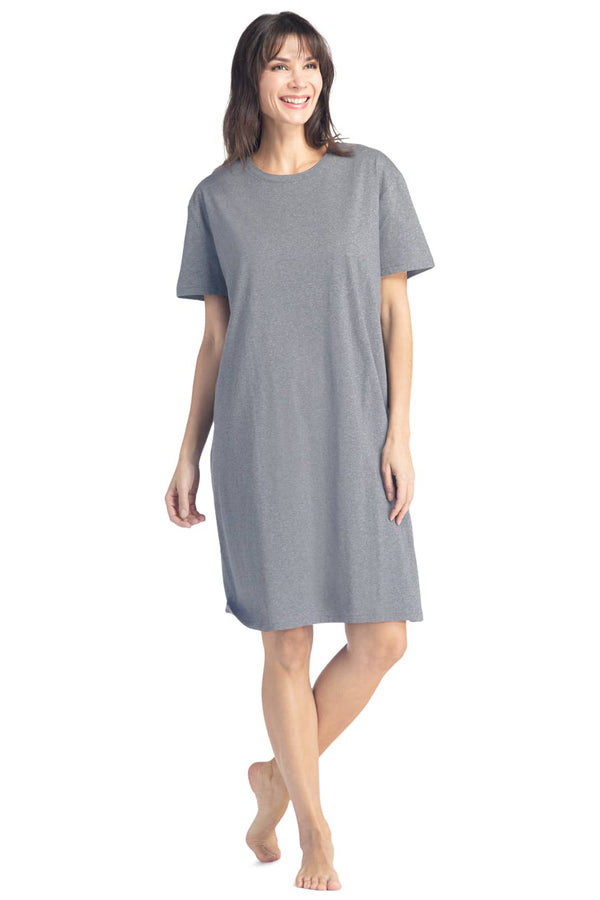 Women's EcoFabric™ Sleep Tee - Relaxed Fit Womens>Sleepwear>Nightgown Fishers Finery Light Heather Gray Plus 