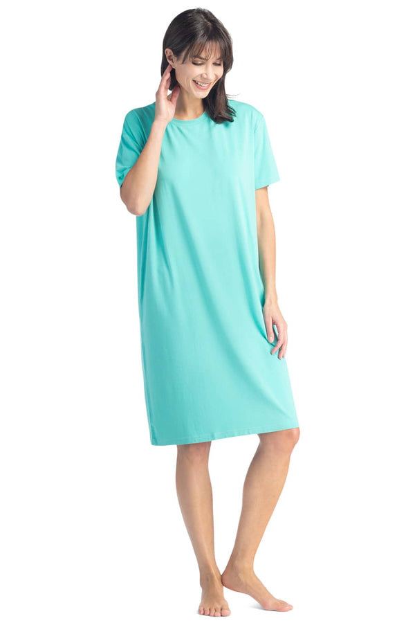 Women's EcoFabric™ Sleep Tee - Relaxed Fit Womens>Sleepwear>Nightgown Fishers Finery Turquoise Regular 