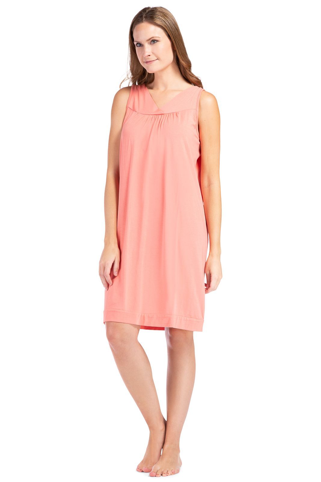 Women's Sleeveless EcoFabric™ Nightgown - Relaxed Fit Womens>Sleepwear>Nightgown Fishers Finery Coral X-Small 