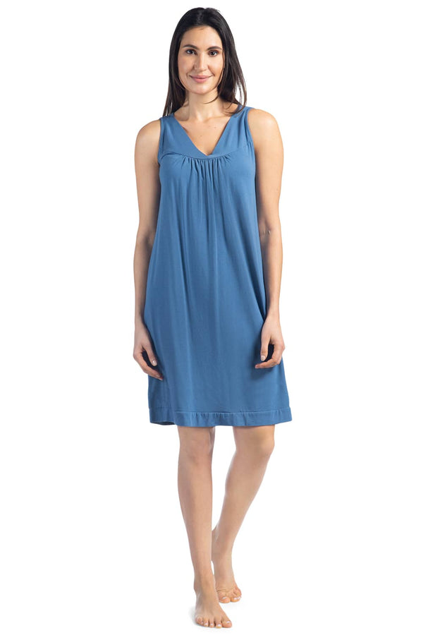 Women's Sleeveless EcoFabric™ Nightgown - Relaxed Fit Womens>Sleepwear>Nightgown Fishers Finery Moonlight Blue Small 
