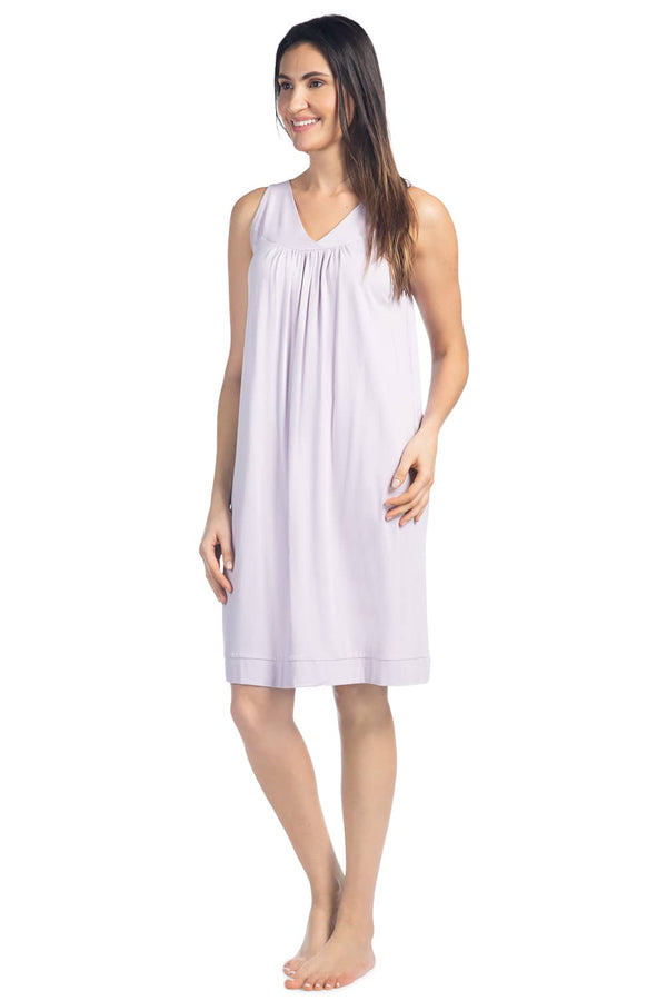 Women's Sleeveless EcoFabric™ Nightgown - Relaxed Fit Womens>Sleepwear>Nightgown Fishers Finery Lavender Fog Small 