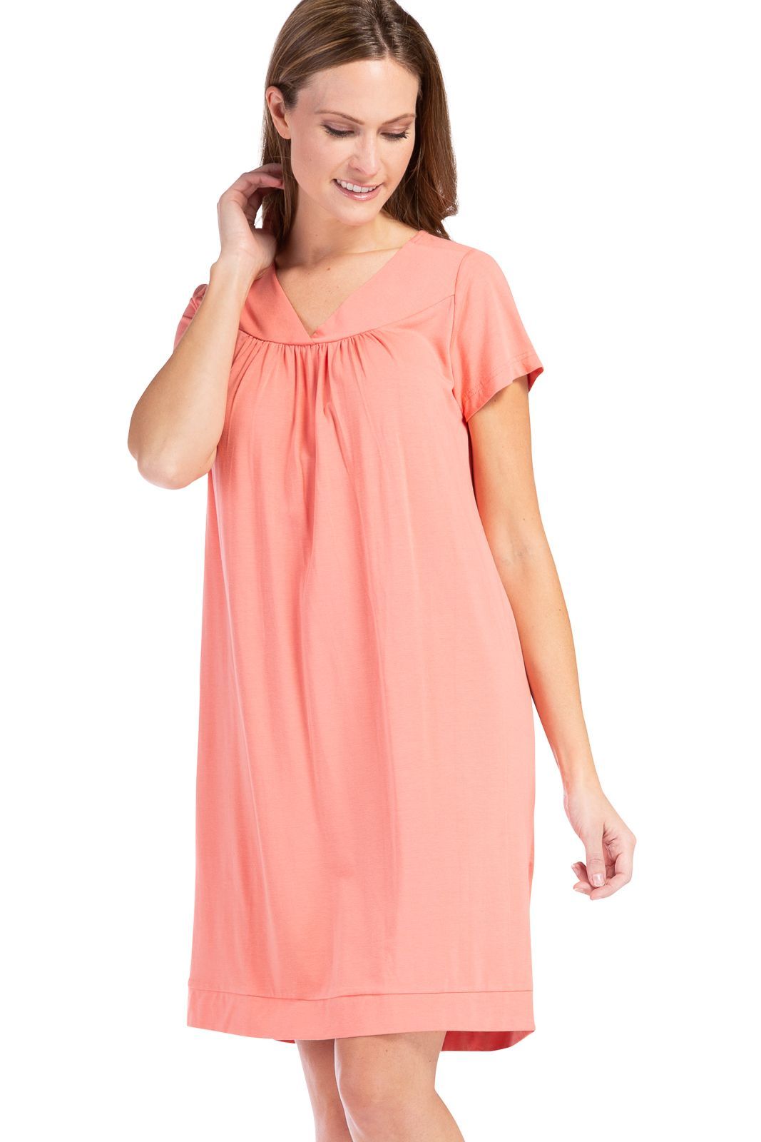 Women's Short Sleeve EcoFabric™ Nightgown - Relaxed Fit Womens>Sleepwear>Nightgown Fishers Finery 