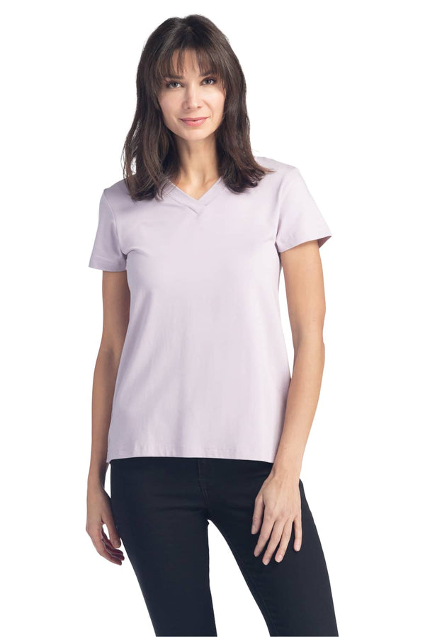Women's Relaxed EcoFabric™ V-Neck Tee Womens>Casual>Top Fishers Finery Lavender Fog Large 