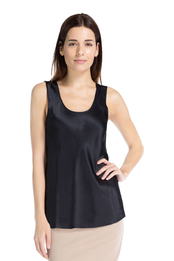 Women's 100% Pure Mulberry Silk Camisole Womens>Casual>Top Fishers Finery Black Large 