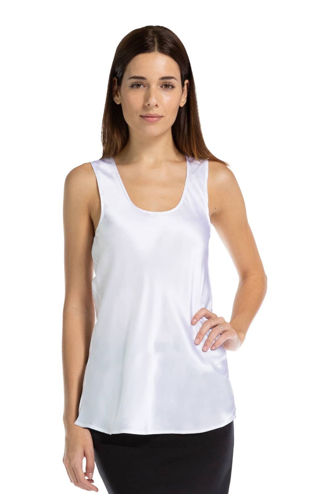Women's 100% Pure Mulberry Silk Camisole Womens>Casual>Top Fishers Finery Pure White Large 