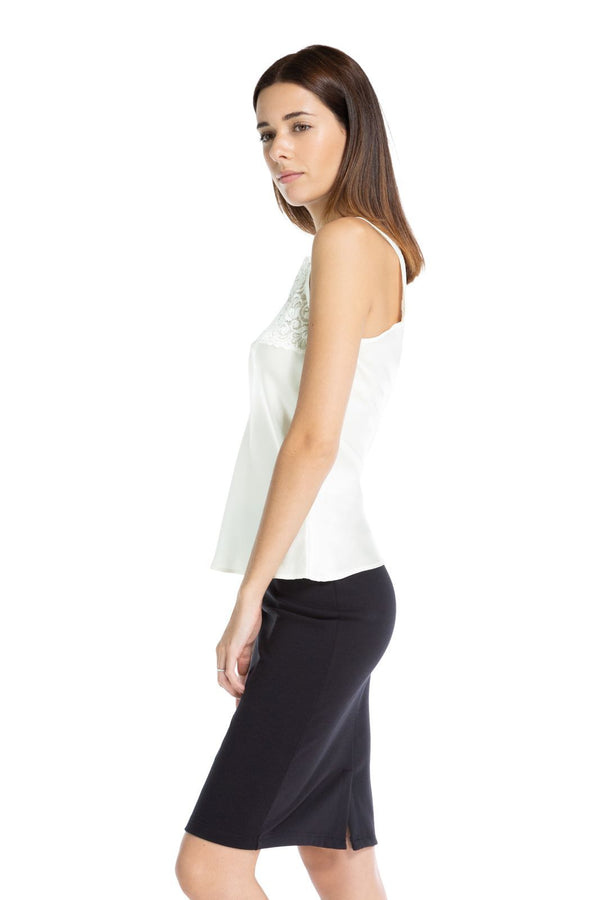 Women's 100% Pure Mulberry Silk Camisole with Lace Detail Womens>Casual>Top Fishers Finery 