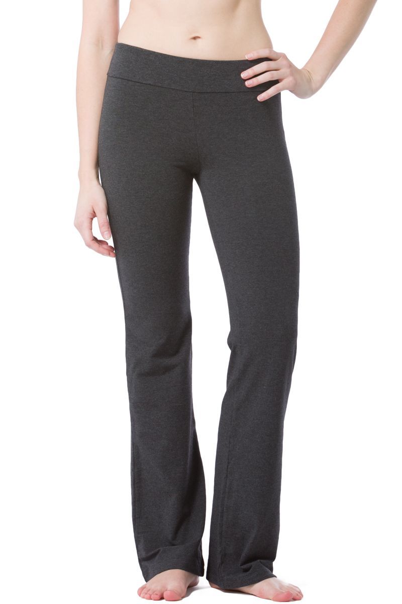 Stretch Cotton Bootcut Yoga Pant  Woman Within