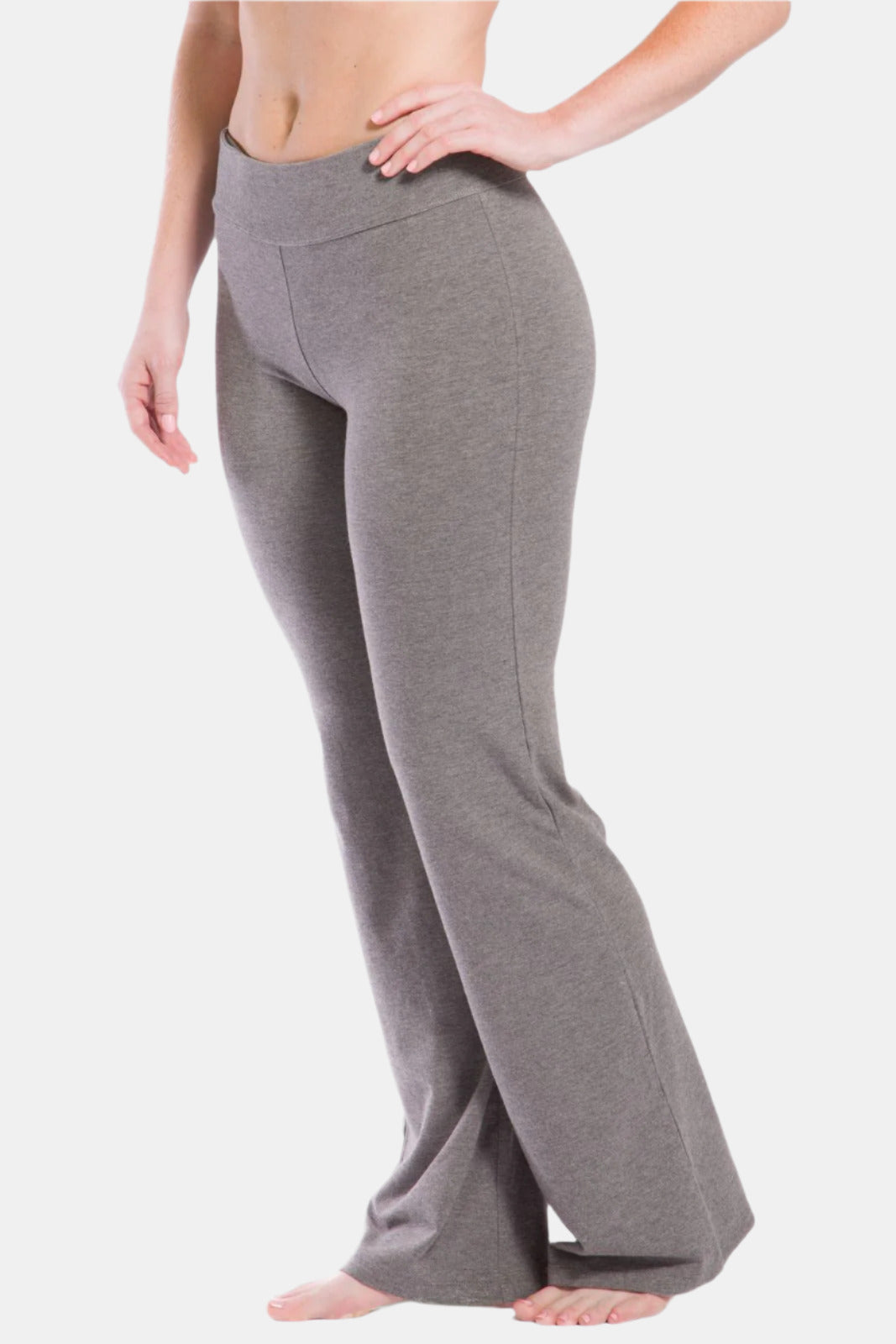 Women's EcoFabric™ Bootcut Yoga Pant Womens>Activewear>Yoga Pants Fishers Finery Light Heather Gray Large Regular