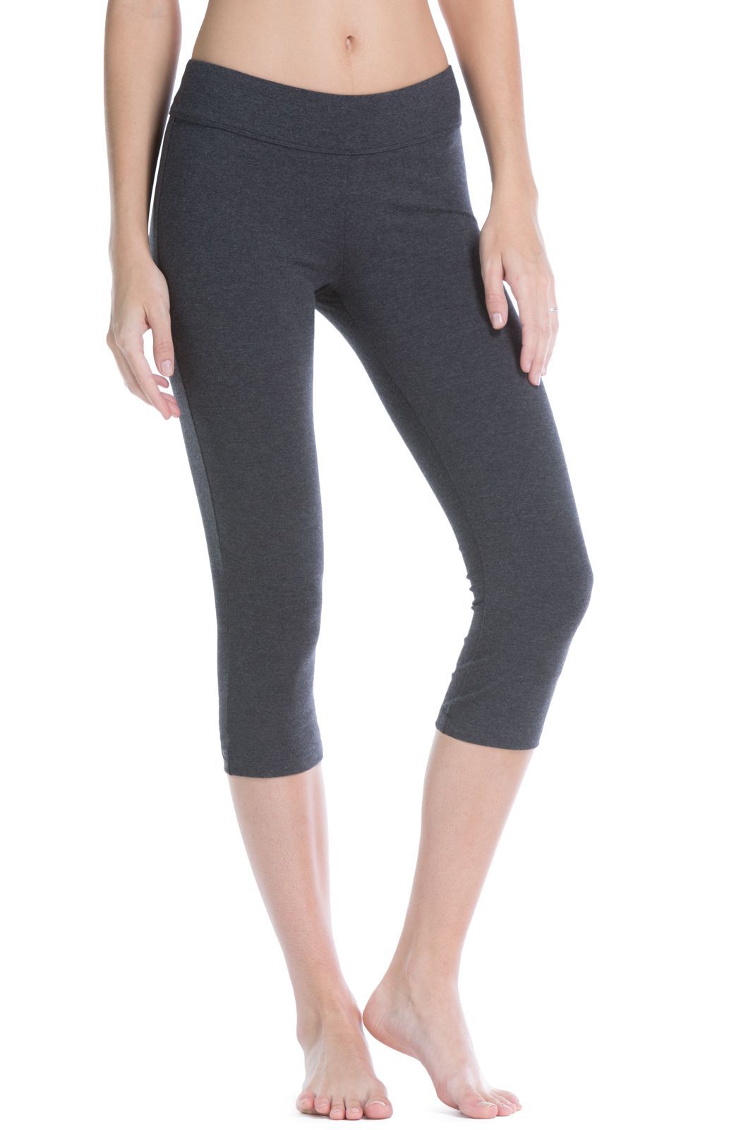 Premium Cotton Capri Length Leggings Yoga Pants Stretchy Basic Everyday