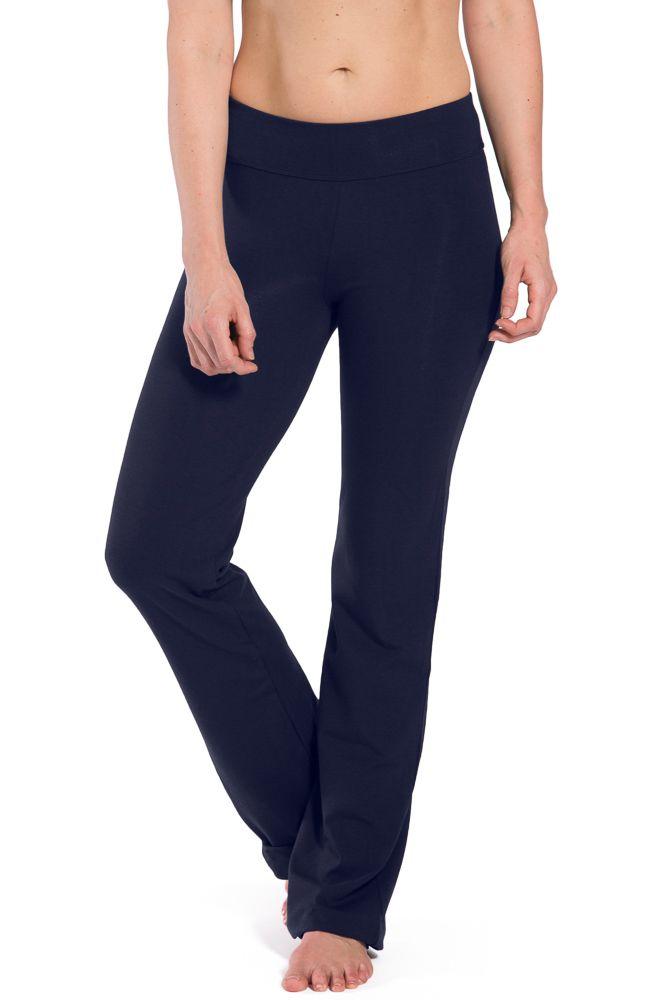 Women's EcoFabric™ Boot Leg Yoga Pant with Back Pockets Womens>Activewear>Yoga Pants Fishers Finery Navy Large Regular