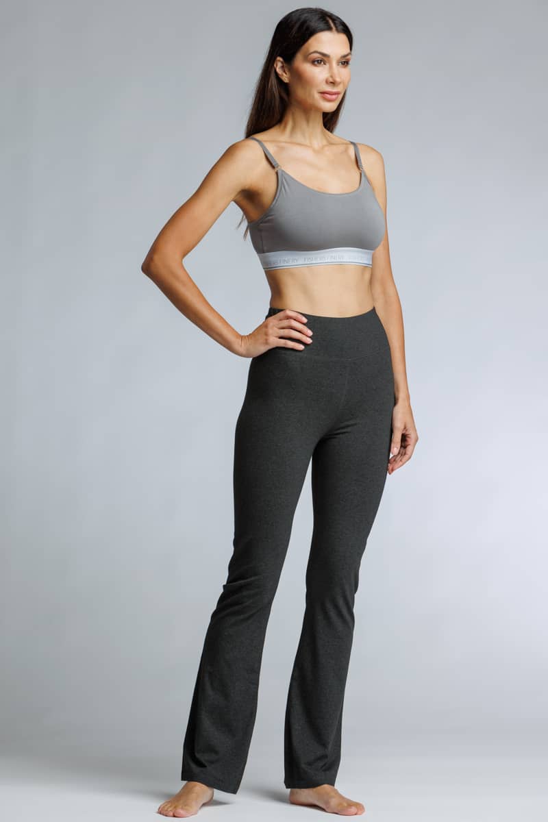 Women's EcoFabric™ High-Rise Bootcut Yoga Pant Womens>Activewear>Yoga Pants Fishers Finery Heather Gray X-SMALL Petite
