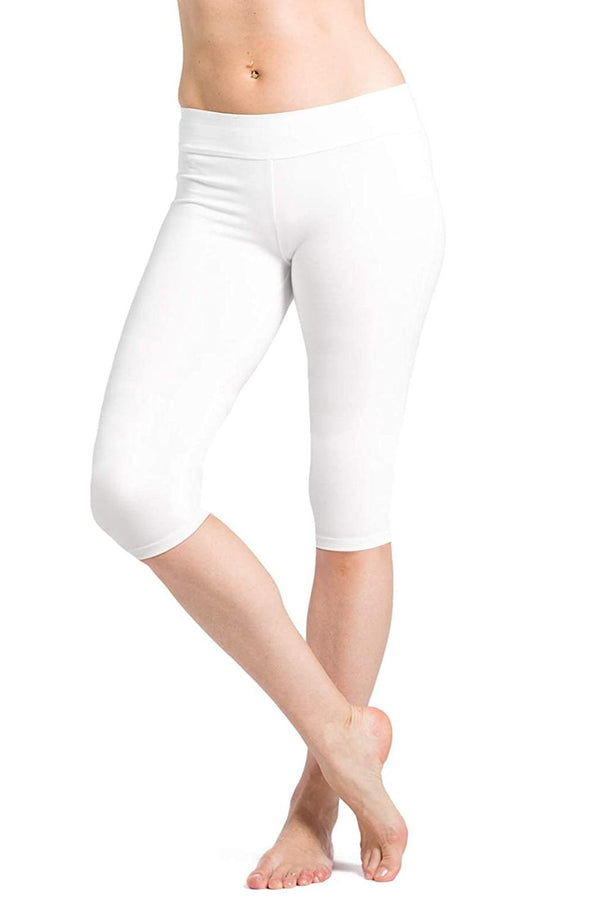 Women's EcoFabric™ 16" Yoga Workout Capri Womens>Casual>Leggings Fishers Finery White X-Small 