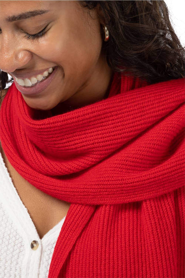 Women's 100% Pure Cashmere Ribbed Knit Scarf with Gift Box Womens>Accessories>Scarf Fishers Finery 