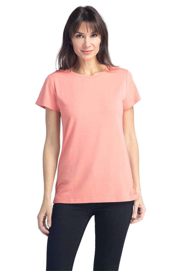 Women's Classic Fit EcoFabric™ Crew Neck Tee Womens>Casual>Top Fishers Finery Coral X-Small 
