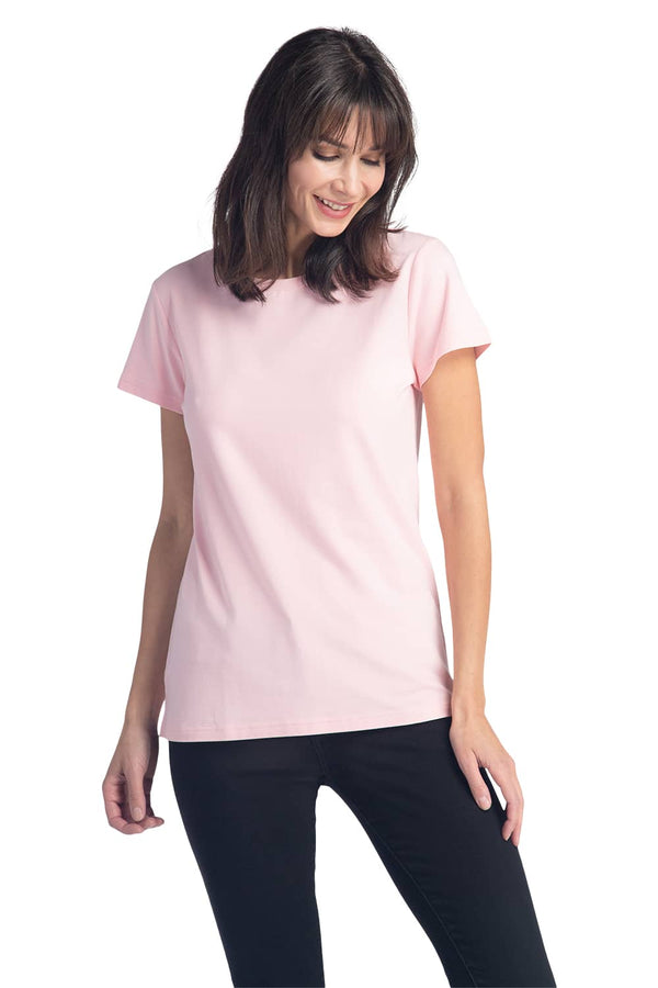 Women's Classic Fit EcoFabric™ Crew Neck Tee Womens>Casual>Top Fishers Finery Heavenly Pink X-Small 