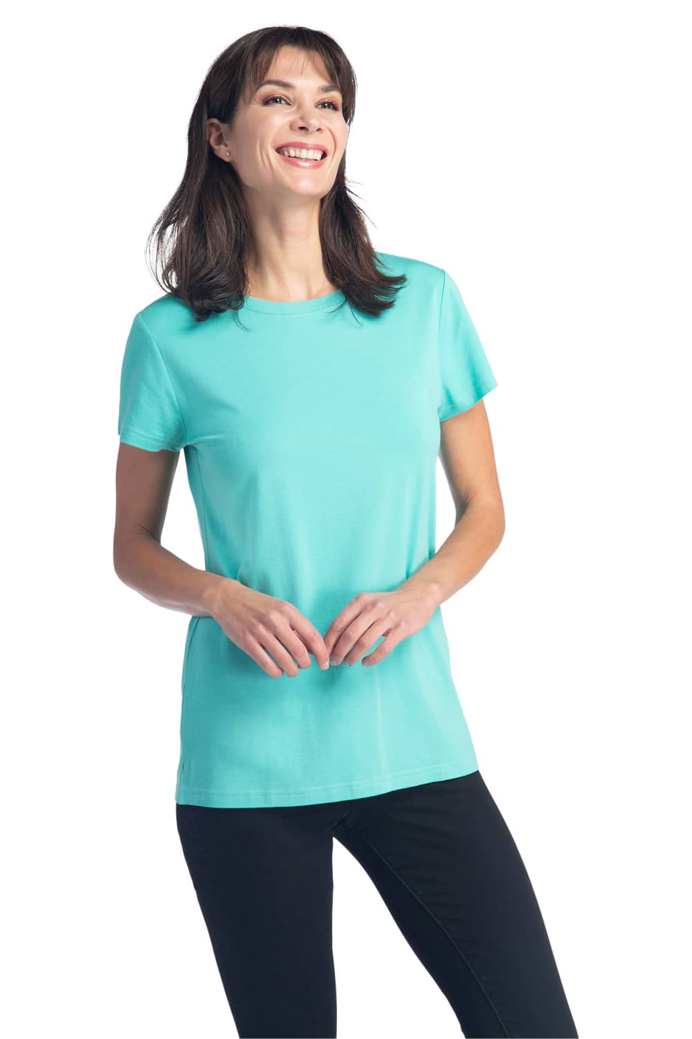 Women's Classic Fit EcoFabric™ Crew Neck Tee Womens>Casual>Top Fishers Finery Turquoise X-Small 