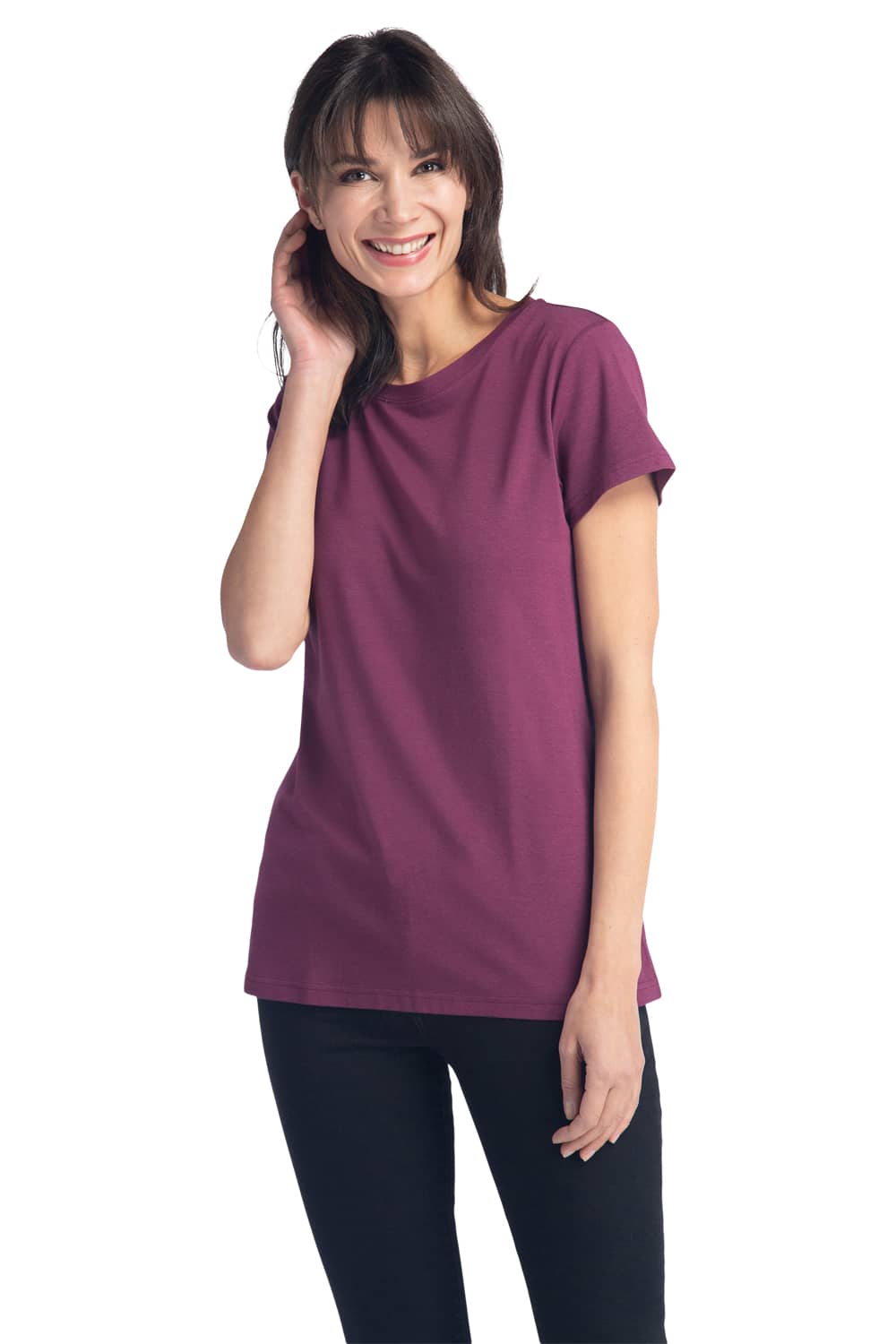 Women's Classic Fit EcoFabric™ Crew Neck Tee Womens>Casual>Top Fishers Finery Wine X-Small 