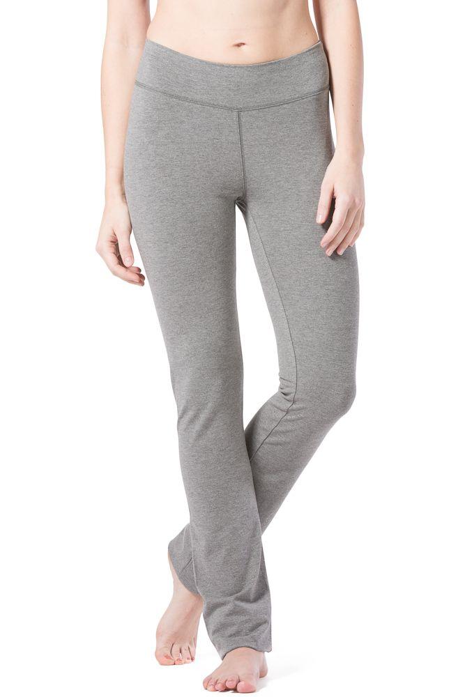 Women's EcoFabric™ Straight Leg Yoga Pant Womens>Activewear>Yoga Pants Fishers Finery Light Heather Gray X-Small Petite
