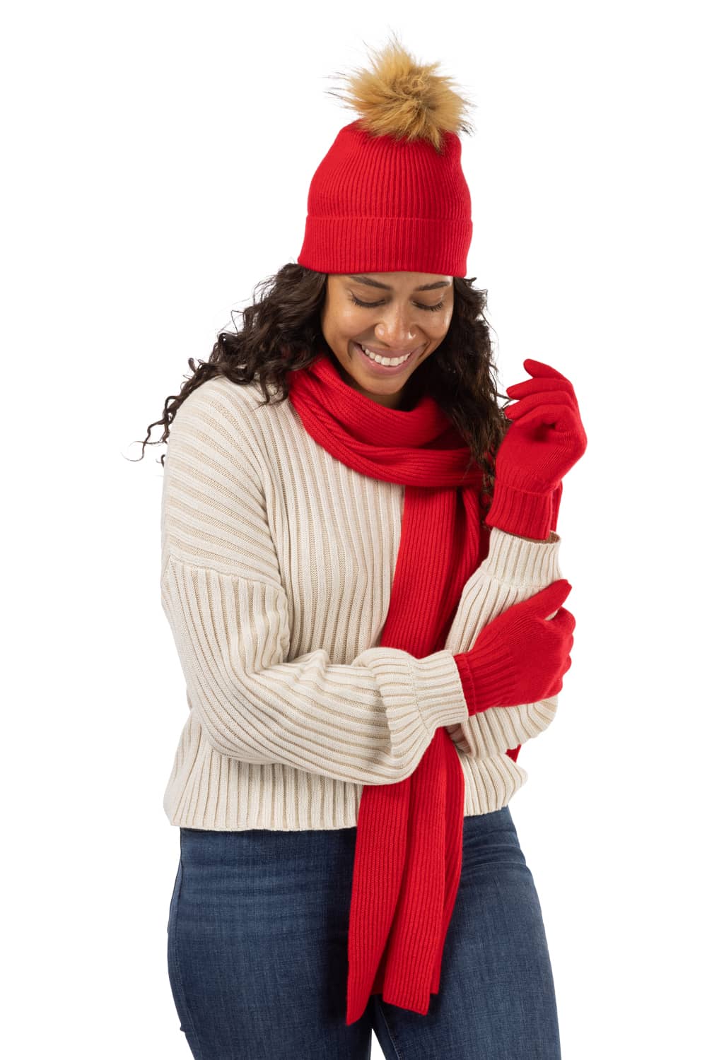 Women's Cashmere - Slouchy Beanie & Knit Scarf Gift Set | Fishers Finery