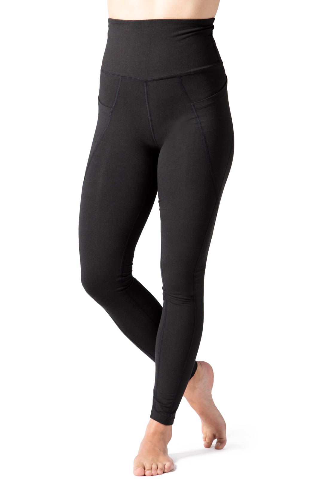 Wholesale Brushed Microfiber High Waisted Plus Size Sport Leggings with  Side Pockets