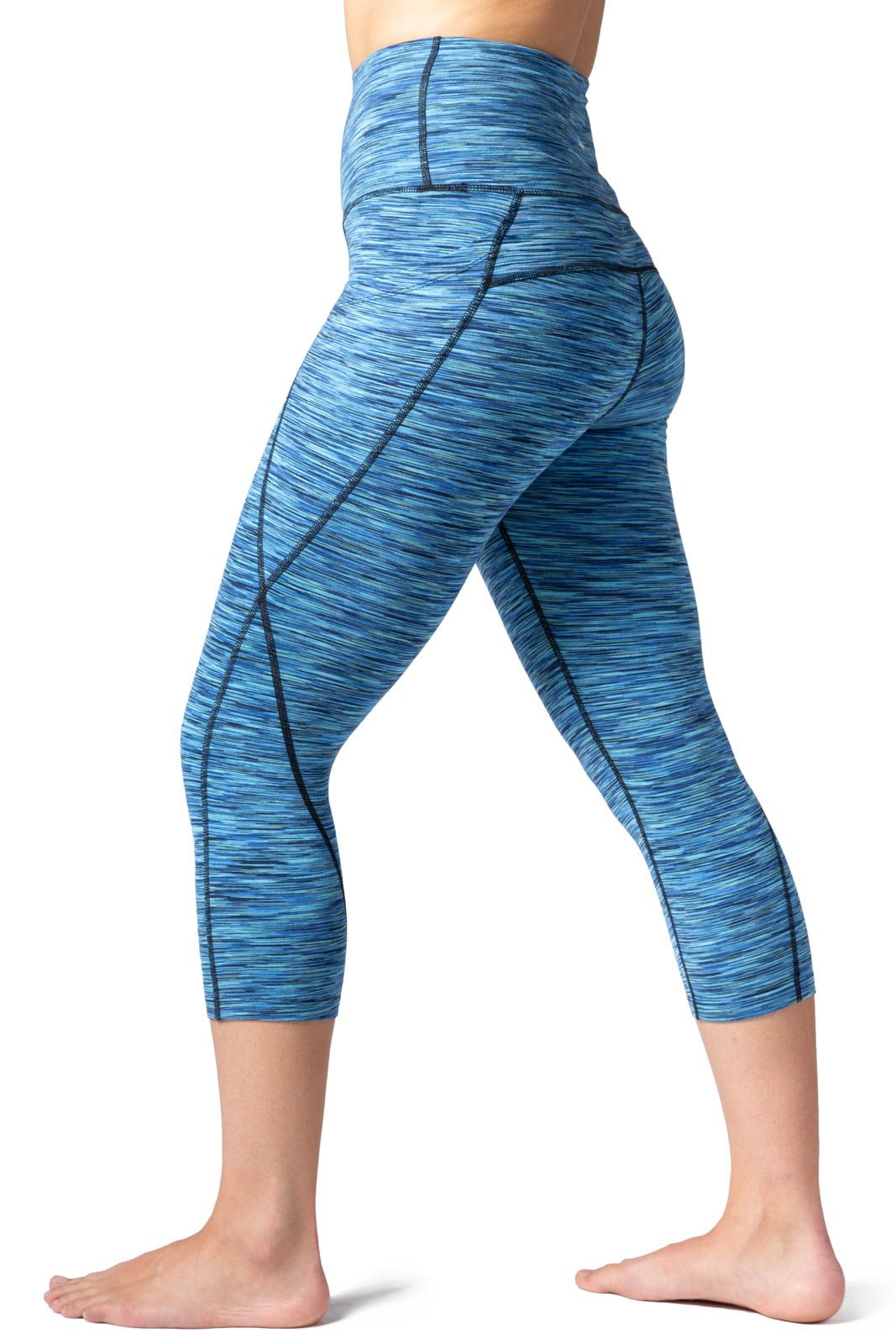 Women's EcoFabric™ Super High-Rise Active 18" Capri Womens>Activewear>Yoga Pants Fishers Finery Blue Space Dye X-Small 