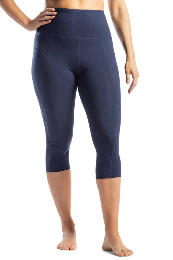 Women's EcoFabric™ Super High-Rise Active 18" Capri Womens>Activewear>Yoga Pants Fishers Finery Navy X-Small 