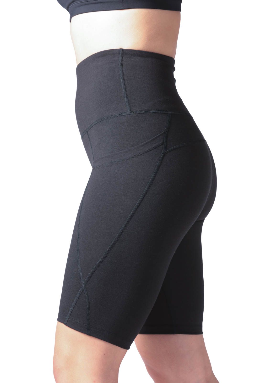 Women's EcoFabric™ Super High-Rise Active 9" Biker Short Womens>Activewear>Yoga Pants Fishers Finery Black X-Small 