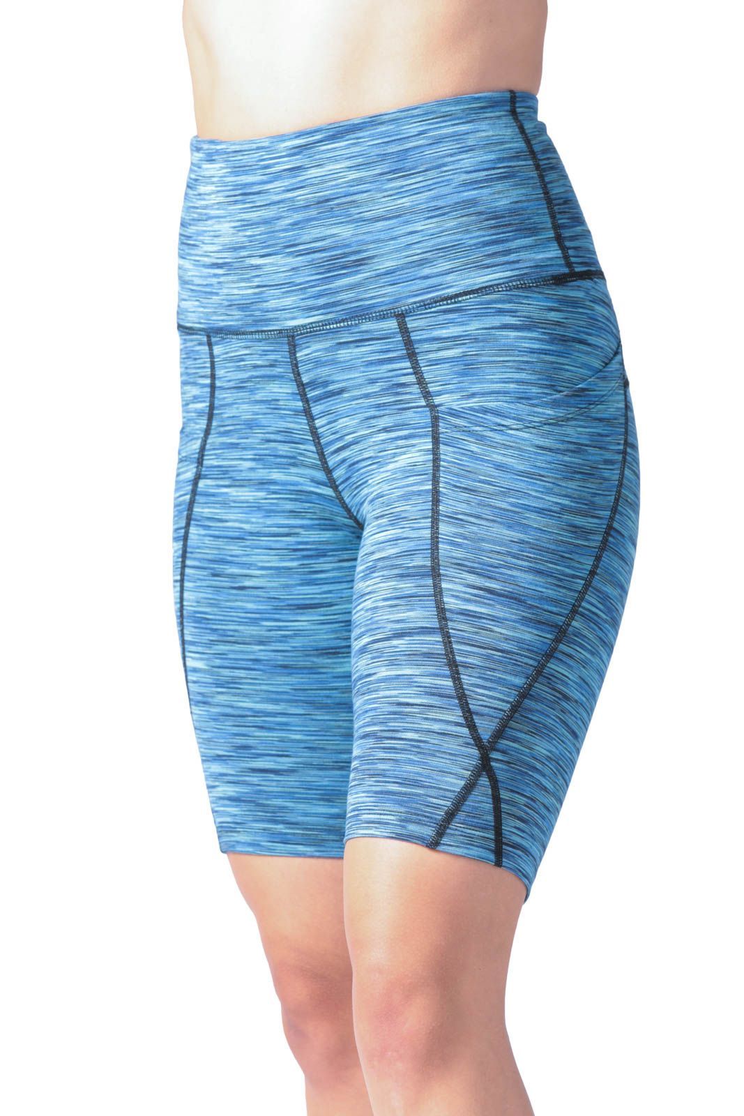 Women's EcoFabric™ Super High-Rise Active 9" Biker Short Womens>Activewear>Yoga Pants Fishers Finery Blue Space Dye X-Small 